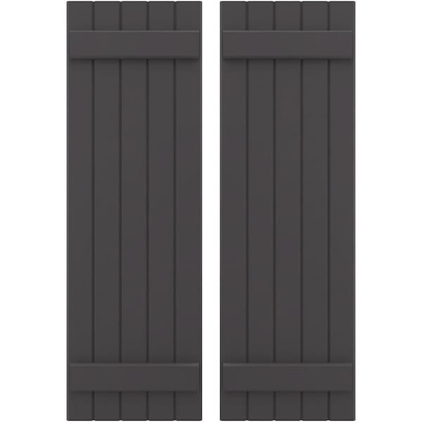 Ekena Millwork Americraft 5-Board, 2 Batten Exterior Real Wood Joined Board-n-Batten Shutters, ARW101BB518X77SMH, PR ARW101BB518X77SMH - main